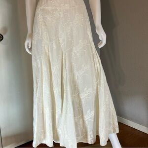 Karen Kane Ivory Embroidered Maxi Skirt